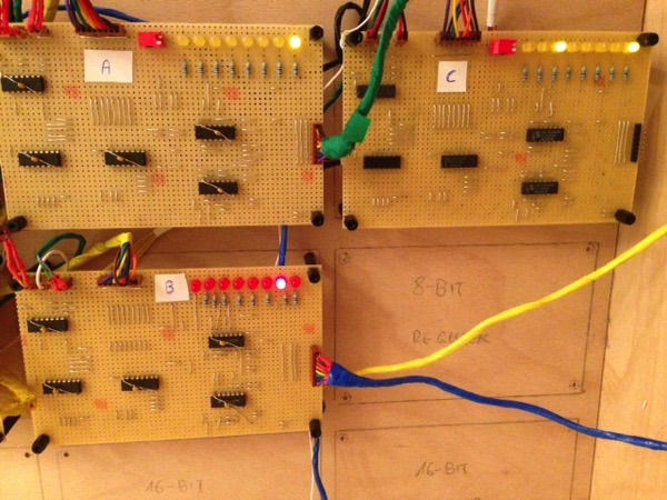 The input and output registers of the ALU