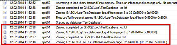 Data & Log Initialization