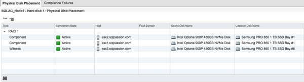 The vSAN Components are distributed across Cluster Nodes