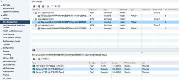 Each vSAN Disk Group has now 2 Capacity Drives