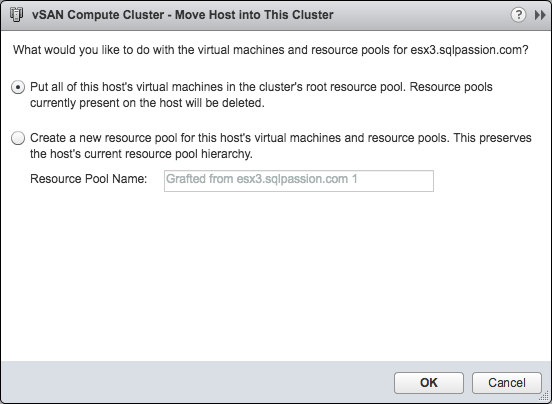 Move the new ESXi Host into the vSAN enabled Cluster