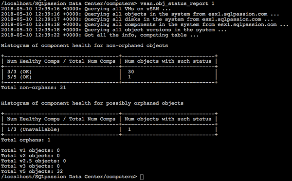 Checking for inaccessible vSAN Datastore Objects