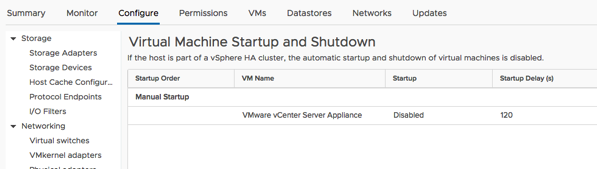 The old VCSA was also started!