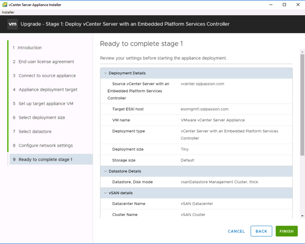 Ready to start the VCSA Migration