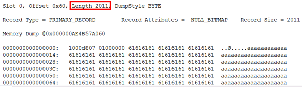 The record length is 2011 bytes