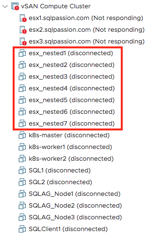 The nested ESXi VMs