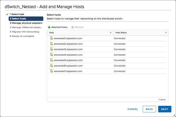 Assigning the Uplinks to the NICs of the ESXi Hosts