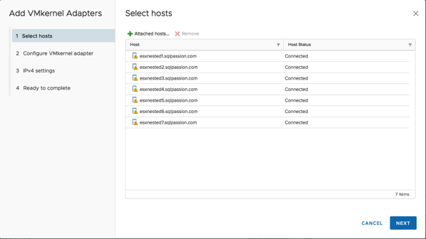 Adding the VMkernel Adapter for vSAN