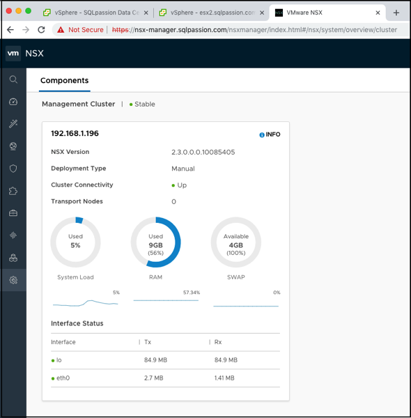 The deployed NSX-T Components