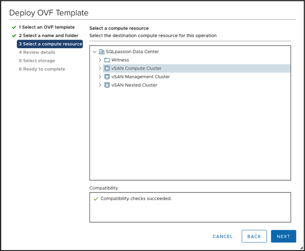 Selecting the Compute Resource for the NSX-T Manager