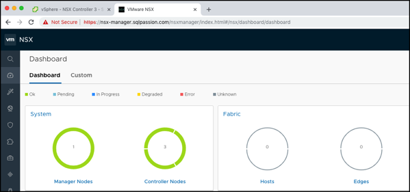 The updated Dashboard of the NSX-T Manager