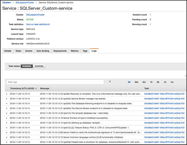 SQL Server is up and running!