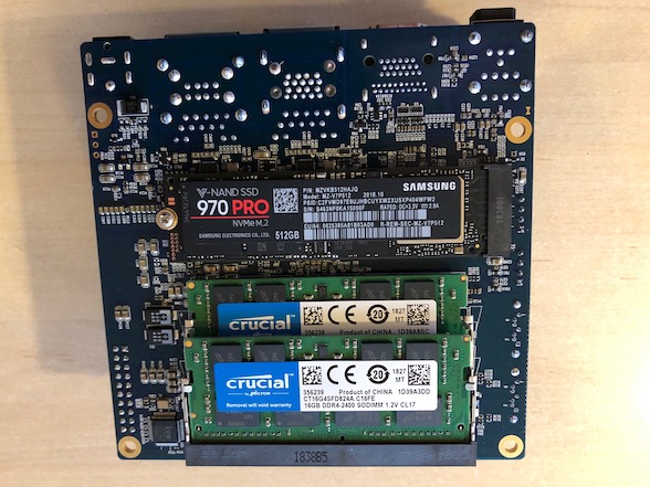 The Odroid-H2 with some hardware