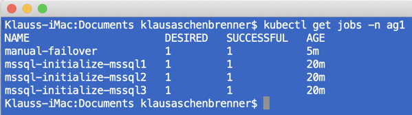 Checking the status of the Availabilty Group Failover Job