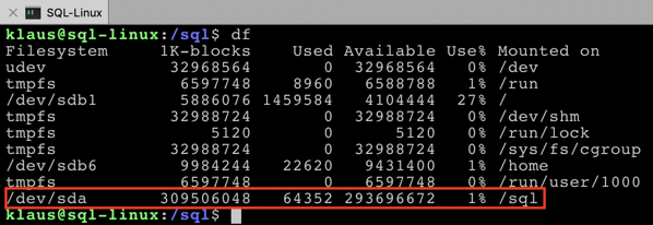 Checking the available file system space