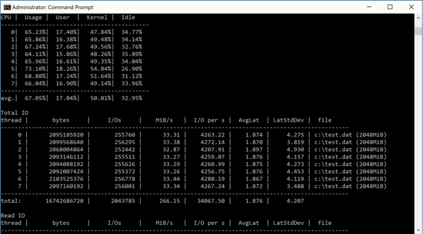 Running a benchmark against the LSI Logic SAS Controller