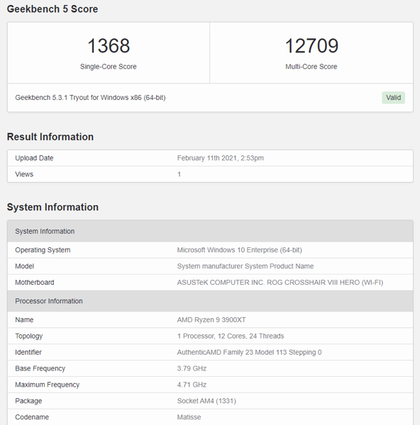 The Geekbench 5 Score