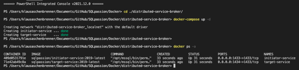 The distributed Service Broker application is up and running!