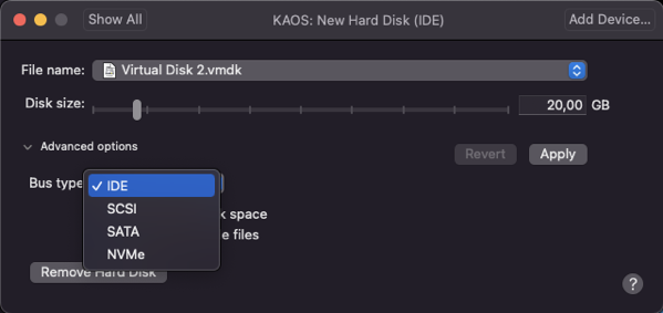 Attaching a hard disk via IDE