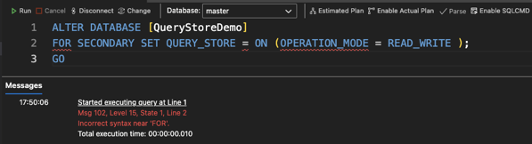 You need Trace Flag 12606 enabled to configure the Query Store on a Secondary Replica